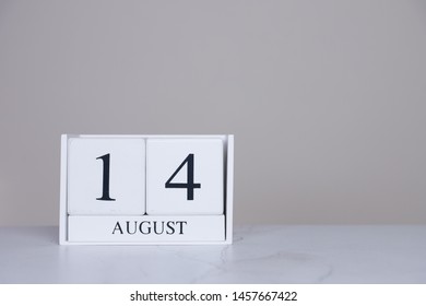 August Date Cube White Background