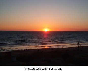 August Sunset At Barrosa Beach, Spain