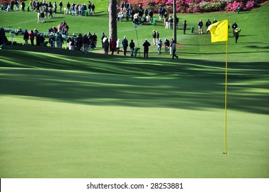 Augusta, Ga. - April 7: Flag On Green At The 2009 Masters Golf Tournament.