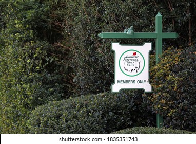 AUGUSTA, GA - OCTOBER 16: An entrance to the Augusta National Golf Club in Augusta, Georgia on October 16, 2020. The Augusta National Golf Club is home to the annual Masters PGA golf tournament.