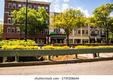 Augusta, Ga USA - 04 09 20: Distant View Of The Historic Miller Theater On Broad Street Downtown Augusta Ga