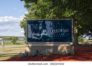 Augusta, Ga USA - 05 15 21: Lighthouse Mental Care Facility Of Augusta Frontal Street Sign  