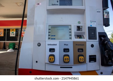 Augusta, Ga USA - 10 18 22: Gas Pump And Digital Screen