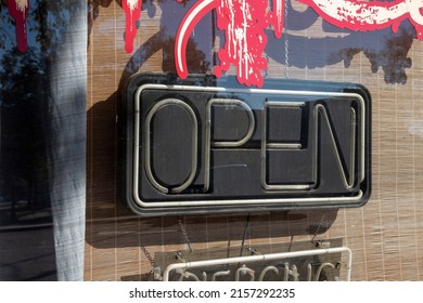 Augusta, Ga USA - 11 17 21: A Open Neon Sign Turned Off