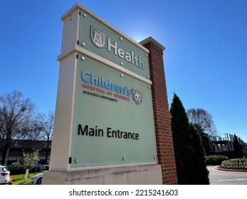 Augusta, Ga USA - 12 13 21: Children's Hospital Of Georgia Street Sign