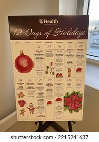 Augusta, Ga USA - 12 13 21: Children's Hospital Of Georgia Holiday Schedule Sign