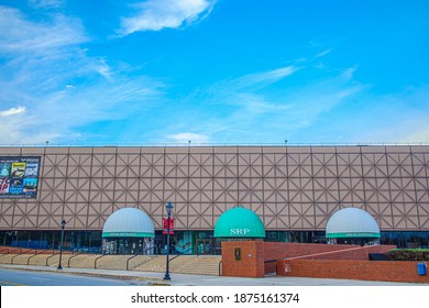 Augusta, Ga USA - 12 15 20: James Brown Arena Front Building View And Stairs Ticket Booths