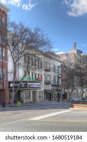 AUGUSTA, GEORGIA/UNITED STATES- JANUARY 6 2020: A Vertical Of Miller Theater In Augusta, Georgia. A Former Movie Theater And Vaudeville House Built In 1940