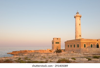 Augusta Lighthouse In Sicily, Italy