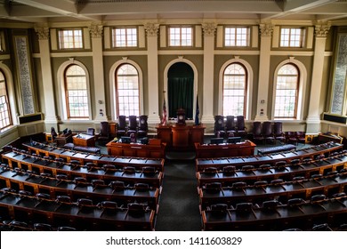 Augusta State Capital, ME, USA - August 8, 2018: The Maine State Legislature Hall