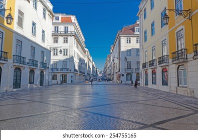 Augusta Street In The Morning. Lisbon. Portugal