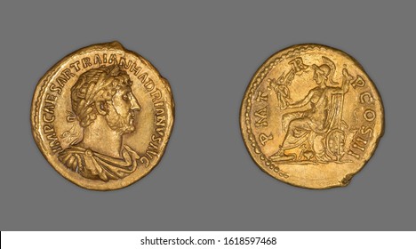 Aureus (Coin) Portraying Emperor Hadrian - Shutterstock ID 1618597468