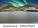 Aurora Boreal in the mountains of Harstad in Norway