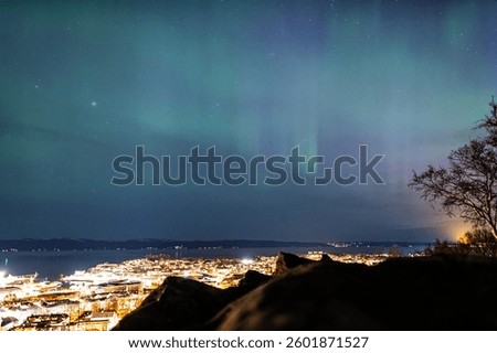 Aurora Borealis Above The City 