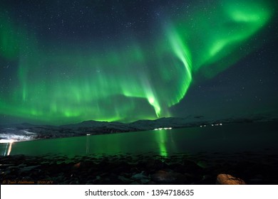 Aurora Borealis Breeze Above The Fjord