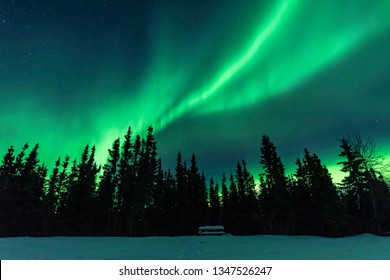 Aurora borealis at Chena Lakes in Alaska