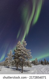 Aurora Borealis In Lapland, Finland.