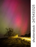 Aurora Borealis, Northern lights in the Brecon Beacons, Carmarthenshire, Wales.