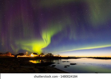 Aurora Borealis, Northern Lights In Lofoten, Norway. Once In A Lifetime Experience.