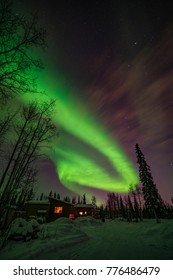 Aurora Borealis Northern Lights in North Pole Fairbanks Alaska USA
