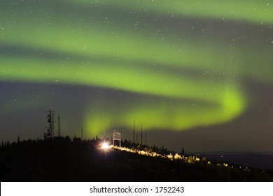 Aurora Borealis swirling over Fairbanks - the auroral capital of the wold