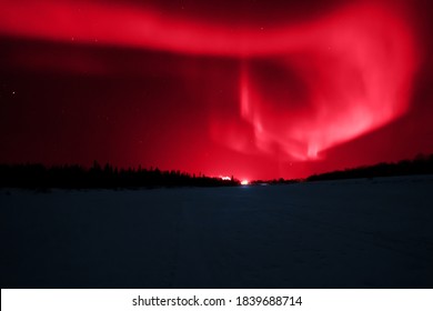 Aurora borealis of various colors in Lapland