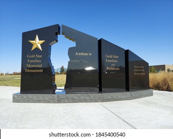 AURORA, COLORADO - OCTOBER 31, 2020: Gold Star Families Memorial Monument At The Colorado Freedom Memorial