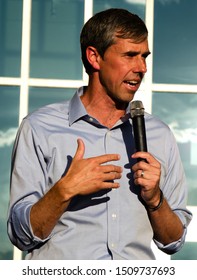 Aurora, Colorado / USA - 9/19/19: Presidential Candidate Beto O'Rourke Speaks To Voters At Town Hall Meeting.