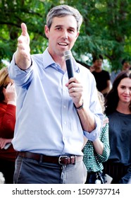 Aurora, Colorado / USA - 9/19/19: Presidential Candidate Beto O'Rourke Speaks To Voters At Town Hall Meeting.