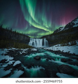 Aurora Falls Valley is a breathtaking destination featuring cascading waterfalls, lush greenery, and serene trails, offering visitors a tranquil escape into nature’s beauty. - Powered by Shutterstock