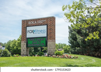 Aurora, Illinois/United States-April 19,2014: Eola Community Center sign for the Fox Valley Park District in Illinois