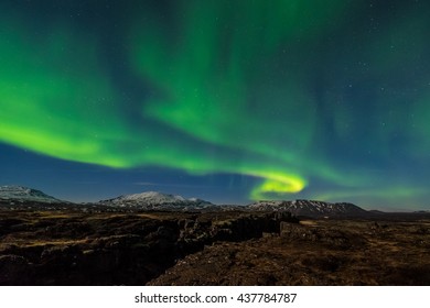 Aurora At Ã¾ingvellir National Park - Iceland