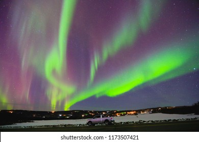 Aurora Northern Lights Night Sky Winter Fairbanks Alaska
