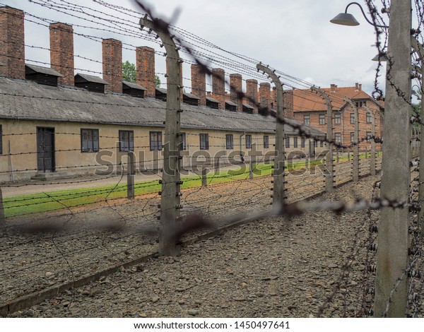 Auschwitz Birkenau Nazi Concentration Camp Poland Stock Photo