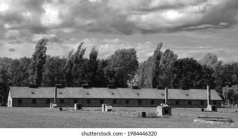  AUSCHWITZ BIRKENAU POLAND 09 17 17: Auschwitz concentration camp barracks was a network of German Nazi concentration camps and extermination camps built and operated by the Third Reich in Poland.