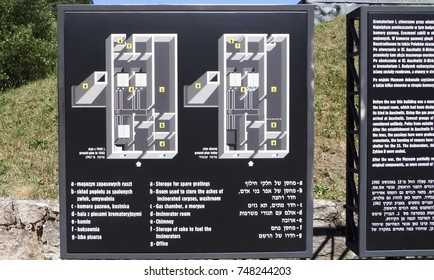 Auschwitz Concentration Camp Museum - Gas Chambers Map. July 7th, 2015.