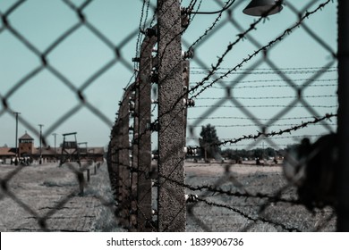 Auschwitz Concentration Camp Poland World War II And The Holocaust. Birkenau Fence