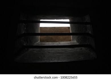 The Auschwitz Counter-camp (Poland, Krakow). The Liberation Of Auschwitz. Lattice On The Window In The Chamber.