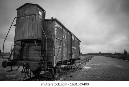 Auschwitz passenger train depicting arrival at the facilities at the time of the Holocaust
