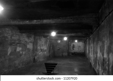 Auschwitz-Birkenau Camp, Poland. The Nazi Gas Chamber