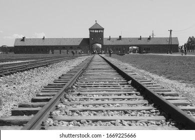 Auschwitz-Birkenau Concentration Camp, Poland - January, 2020: The Largest Of The German Nazi Concentration Camps And Extermination Centers. Historical Site That Memorized The Holocaust.