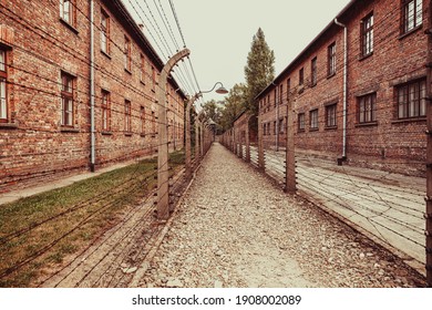 Auschwitz-Birkenau nazi concentration camp museum in Poland. Auschwitz Oswiecim jewish prison in occupied Poland during World War II and Holocaust