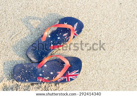 Aussie thongs on the beach 