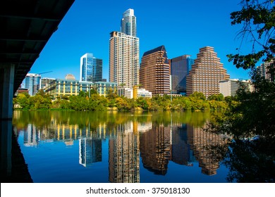 Austin City Lights At Night 2016 Aerial View Over ATX Austin Texas With Downtown Skyline In The Background With Roads And Cars Driving Creating Great Perspective Of Capital Cities Austin , TX