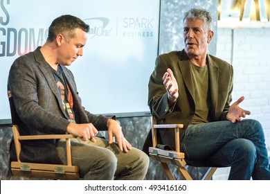 AUSTIN - MARCH 14, 2016: TV personality, writer, and entrepreneur Anthony Bourdain talks at a SXSW event in Austin, Texas.