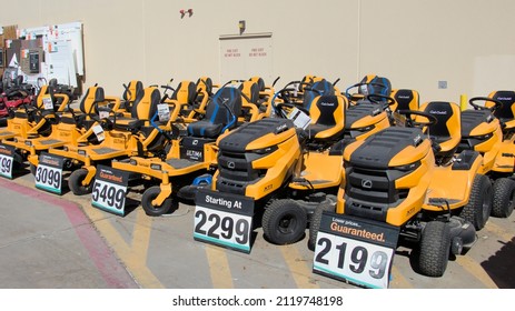 Austin, Texas – 29 January 2022: A Collection Of Yellow And Black Ultima Cub Cadet Riding Mower