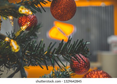 Austin - Texas Circa December 2019: Boost Mobile Cell Phone Retail Location. Inside Store Christmas Tree Decoration I