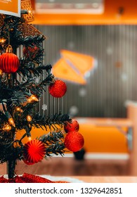 Austin - Texas Circa December 2019: Boost Mobile Cell Phone Retail Location. Inside Store Christmas Tree Decoration III