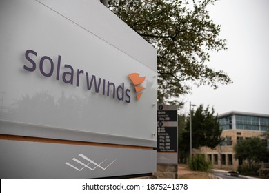 Austin, Texas - December 15, 2020: SolarWinds Headquarters Entrance