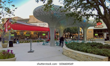 AUSTIN, TEXAS - JANUARY 14 2018: an outdoor shopping center that includes residential buildings